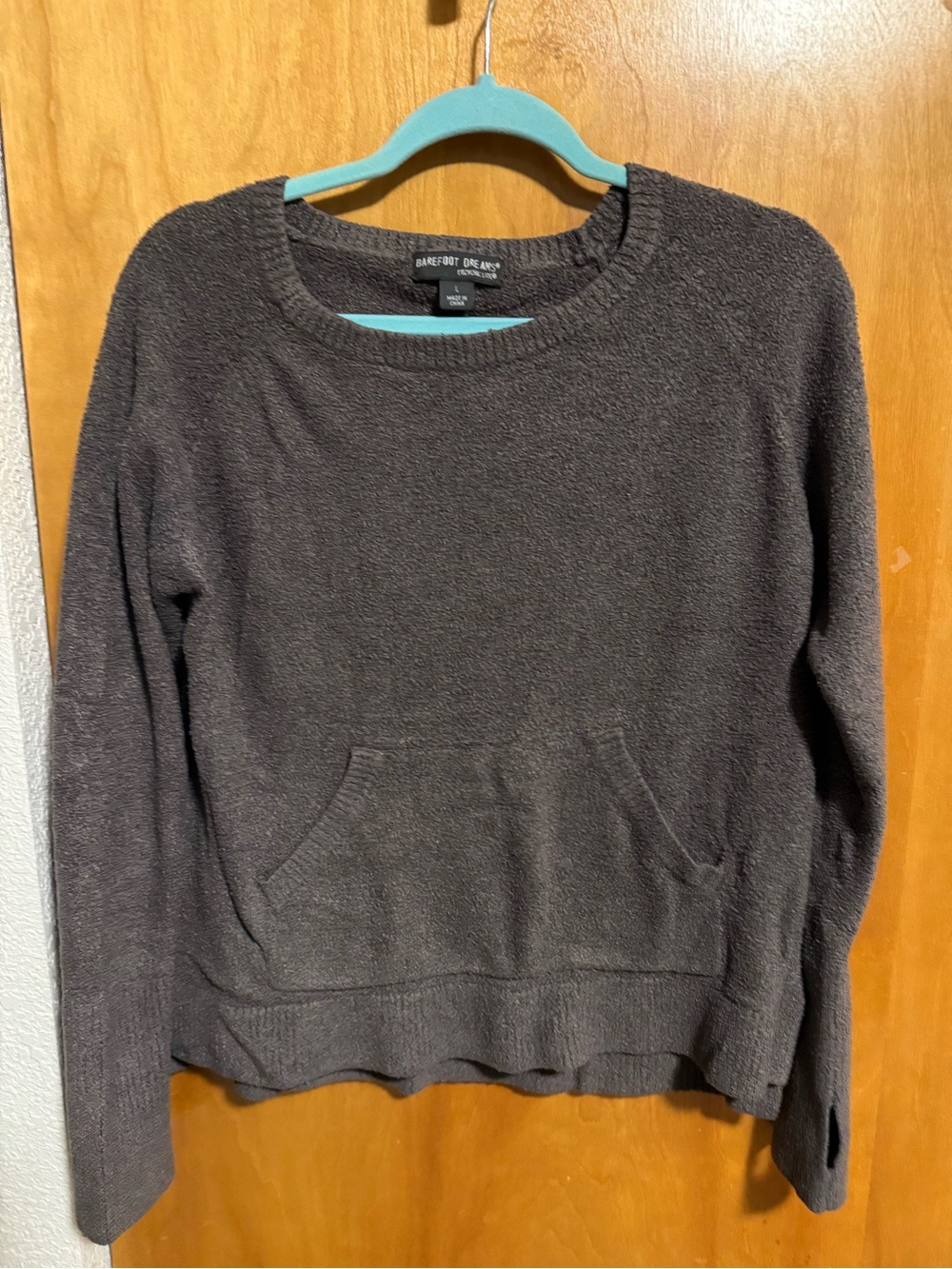 Barefoot Dreams Women's Charcoal Crewneck Pullover Sweater